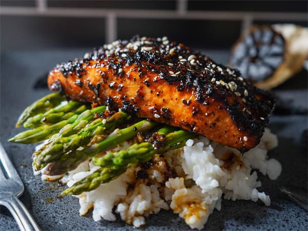 Black Garlic Honey Glazed Salmon