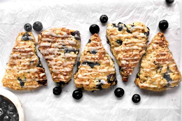 Blueberry Scones with Vanilla Glaze