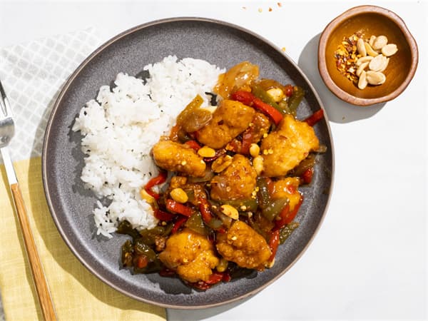 Kung Pao Chicken with Peaches
