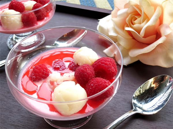 Lychee and Rose Water Jelly