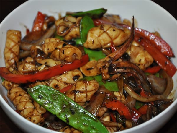 Squid with Black Bean Sauce