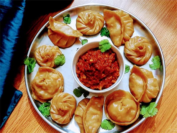 Paneer Momos with Spicy Kashmiri Chutney