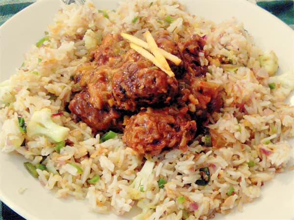Vegetable Manchurian Fried Rice